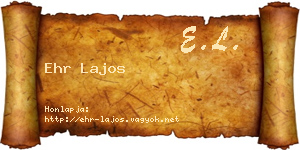 Ehr Lajos névjegykártya