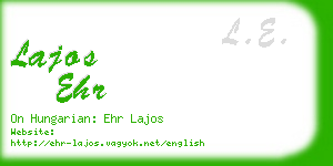 lajos ehr business card